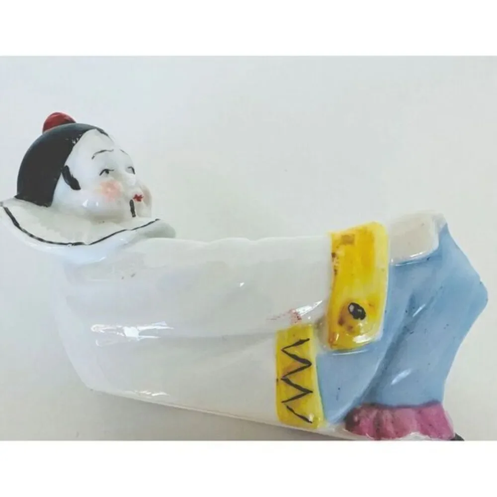 Vintage porcelain Pierrot Clown Pipe Rest/Holder Made by Sitzendorf‎ of Germany